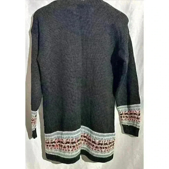 Heirloom Collectibles Sweater Womens Medium Black Floral Vintage 90s Cotton Knit - Picture 9 of 9